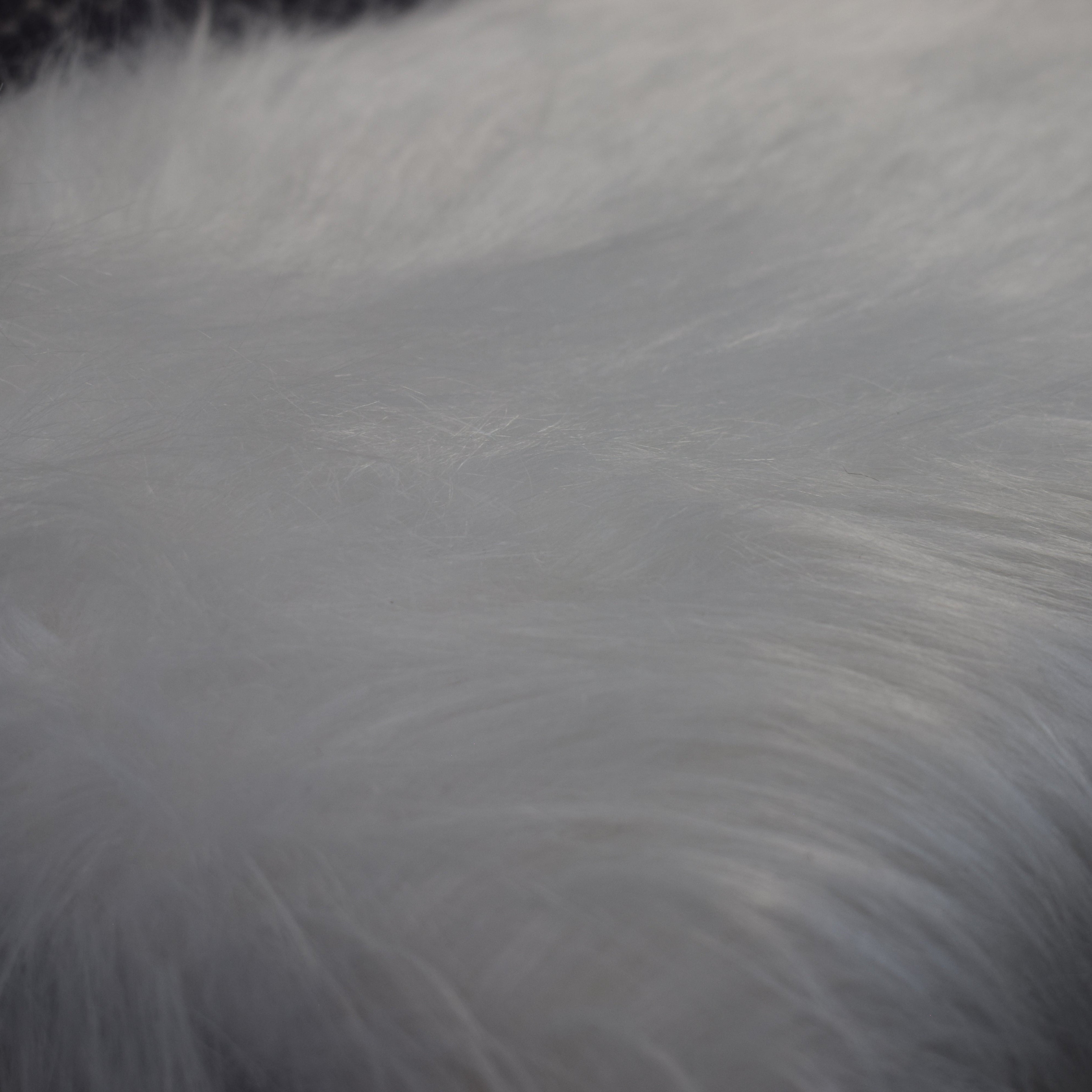 White Fur Stool with Metal Frame
