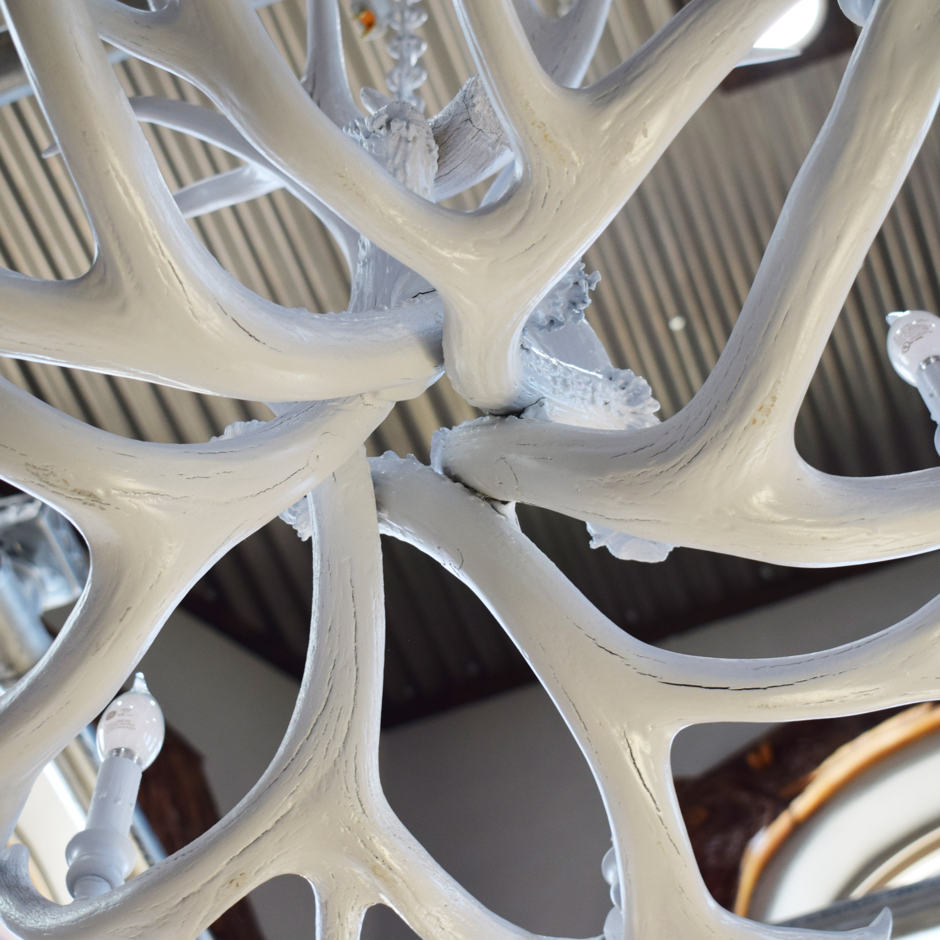 Elegant White Antler Chandelier