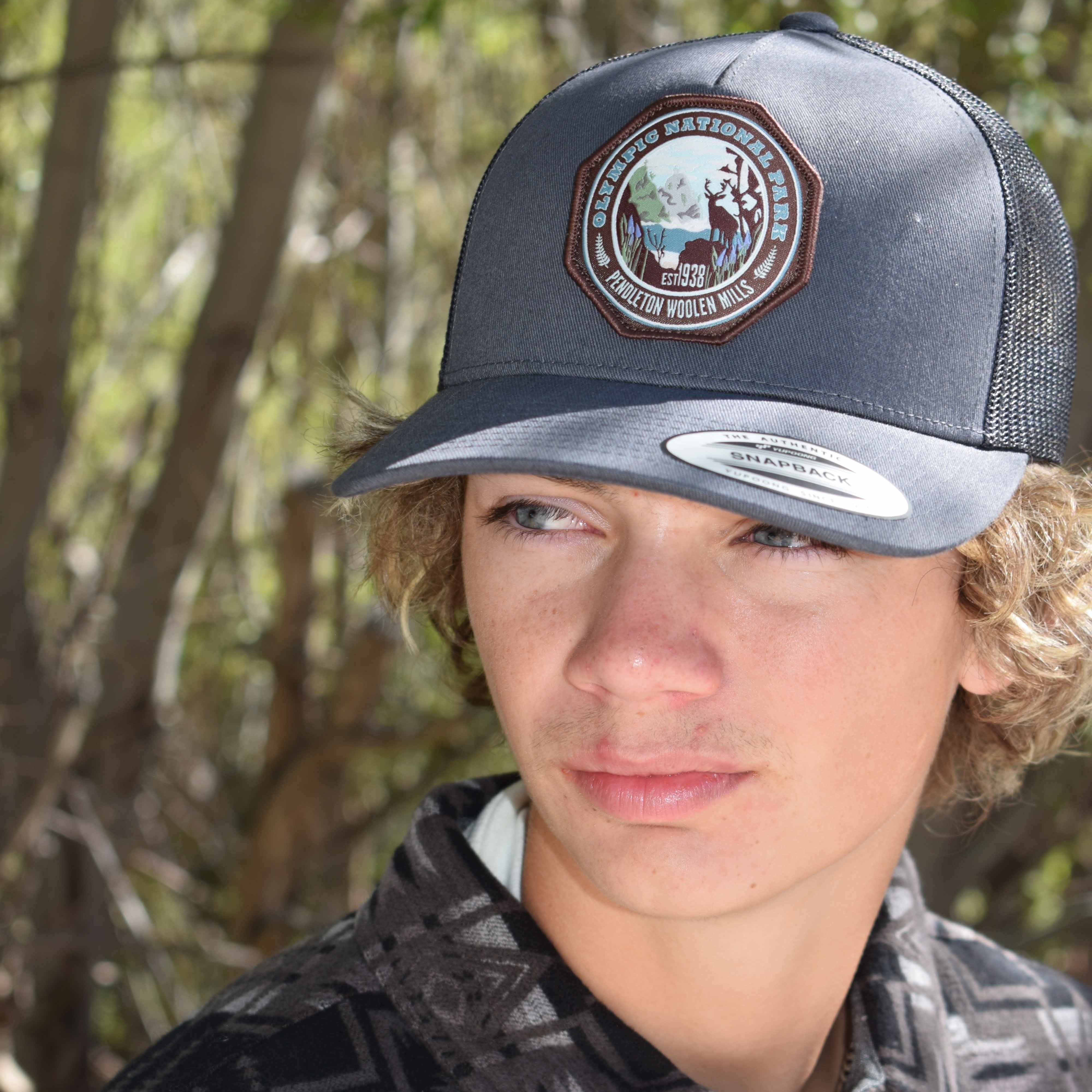 Pendleton Olympic National Park trucker hat gray black snapback adjustable cap new