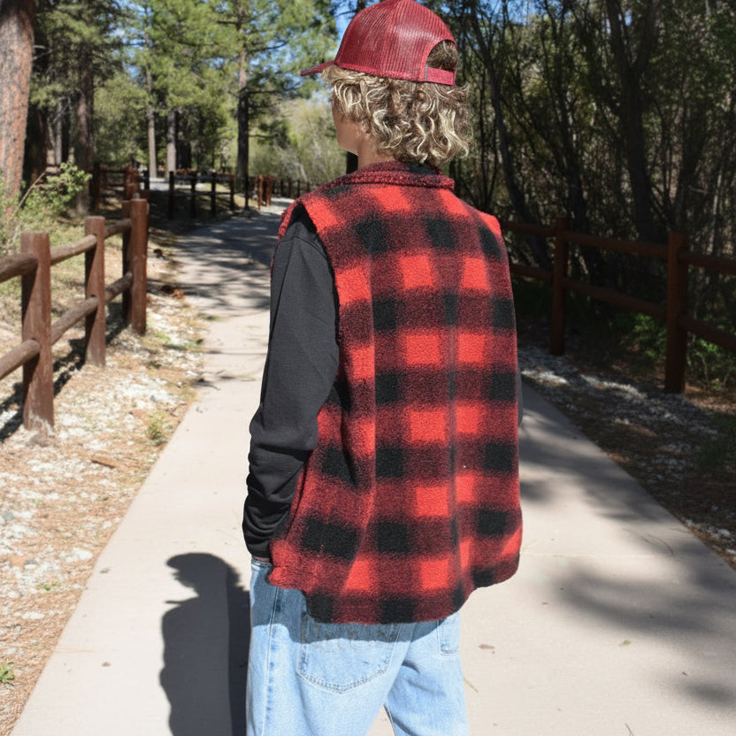 Pendleton Ridgeline Fleece Red Buffalo Plaid Vest