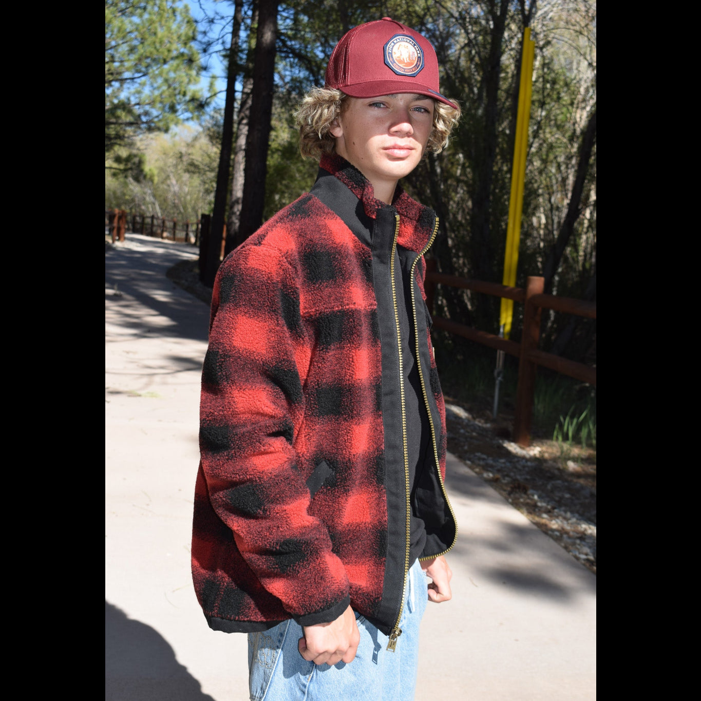 Pendleton Ridgeline Fleece Lined Jacket Red Buffalo Plaid