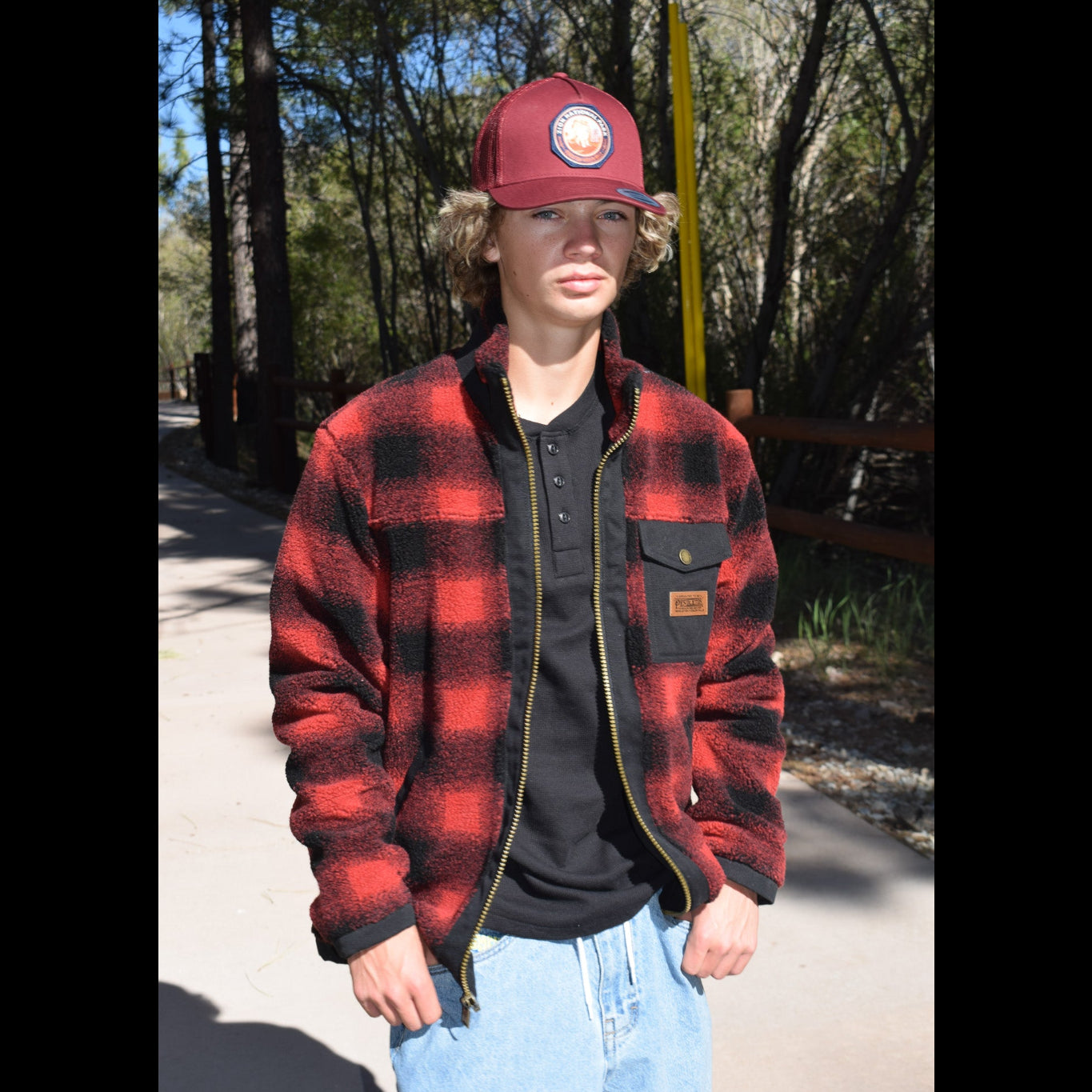 Pendleton Ridgeline Fleece Lined Jacket Red Buffalo Plaid