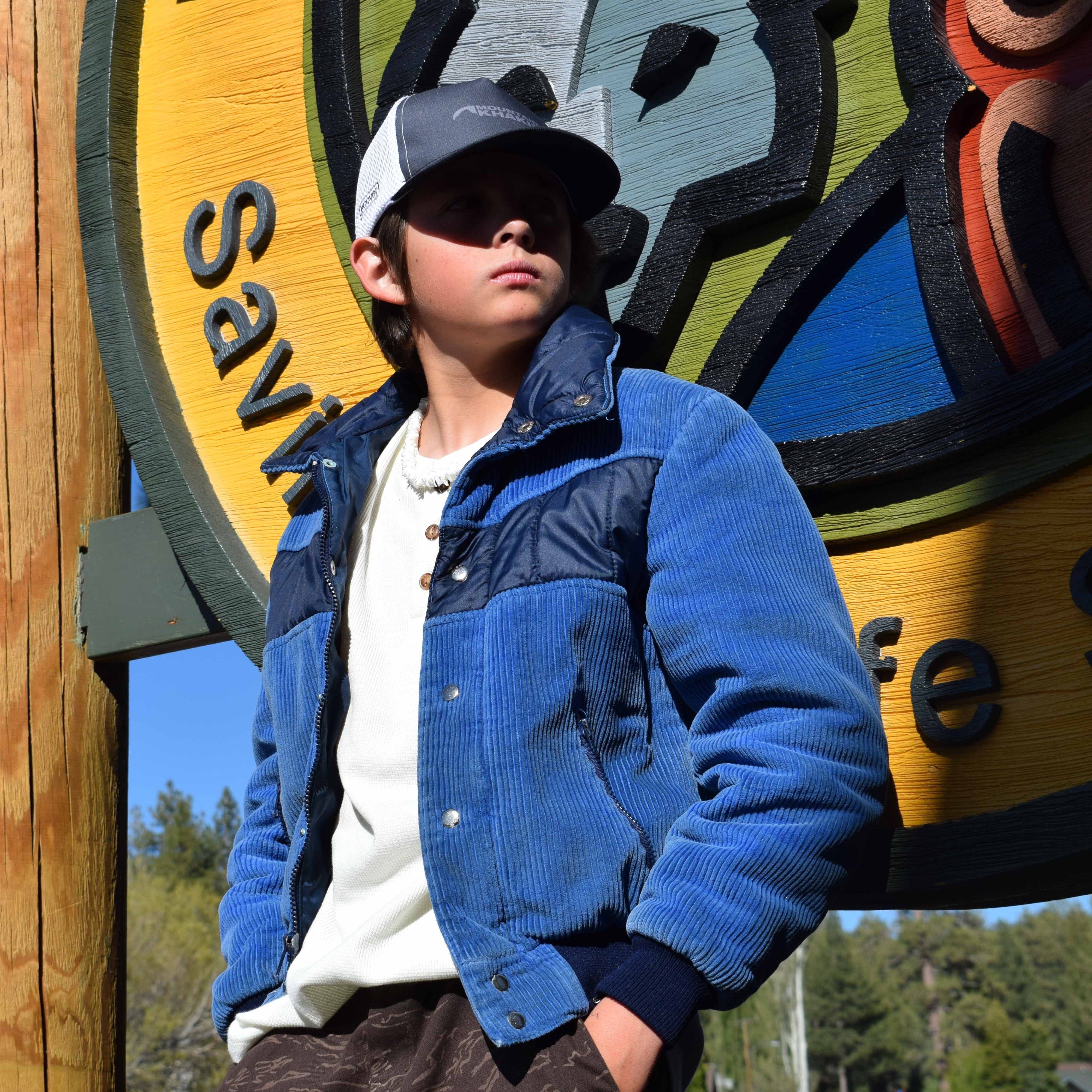 Vintage 80's Dark Blue Corduroy Ski Jacket
