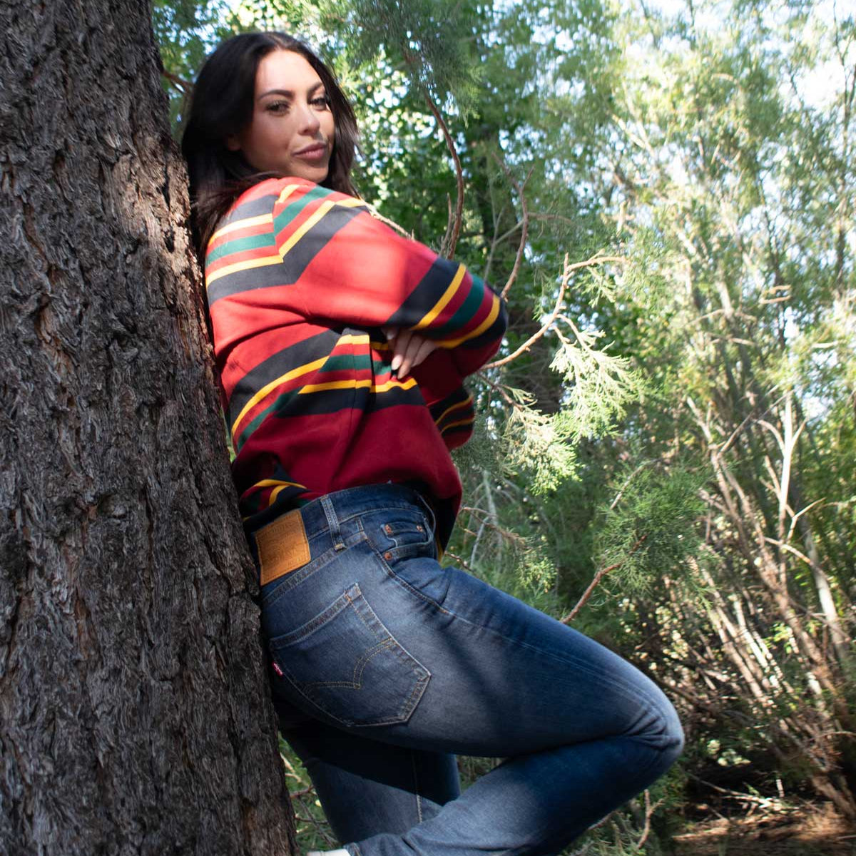 Unisex Decker Rugby Stripe Shirt Color: Rainier Stripe.