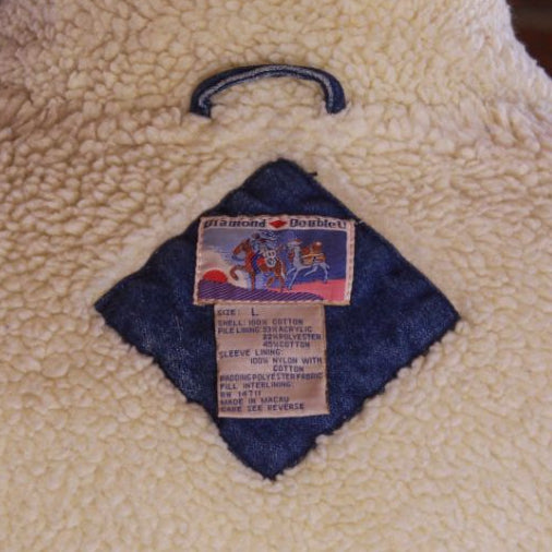 Diamond Double U Fleece Lined Denim Jacket