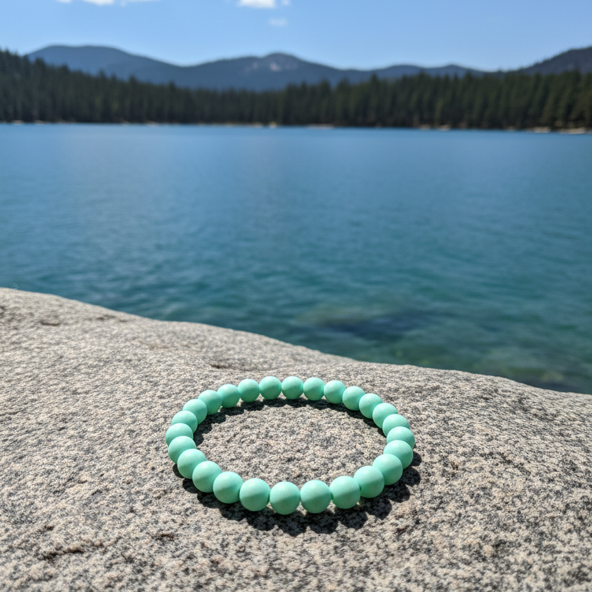 Mint Green Beaded Stretch Bracelet