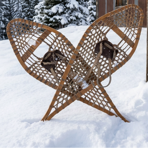 Antique Traditional Wooden Snowshoes