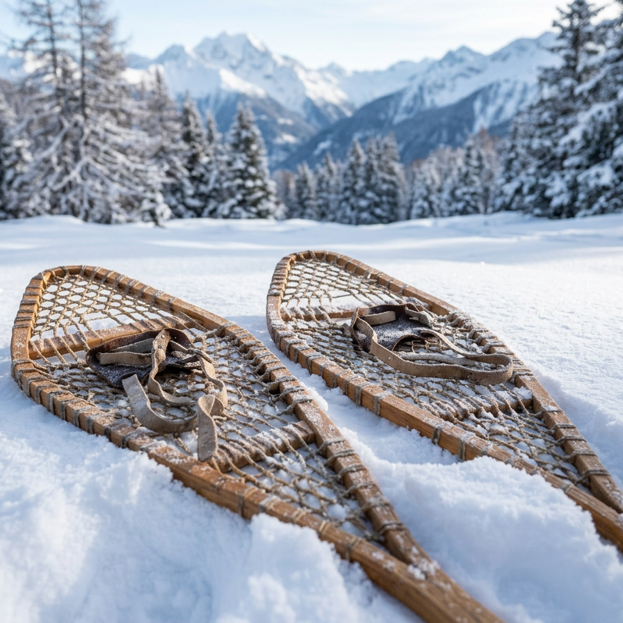 Antique Traditional Wooden Snowshoes