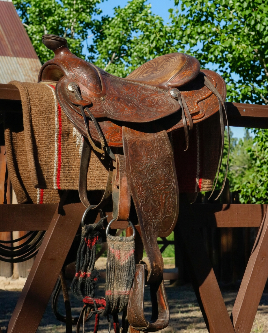 Vintage 1947 Tex Tan Hereford Series 16-Inch Western Show Saddle Model 3420