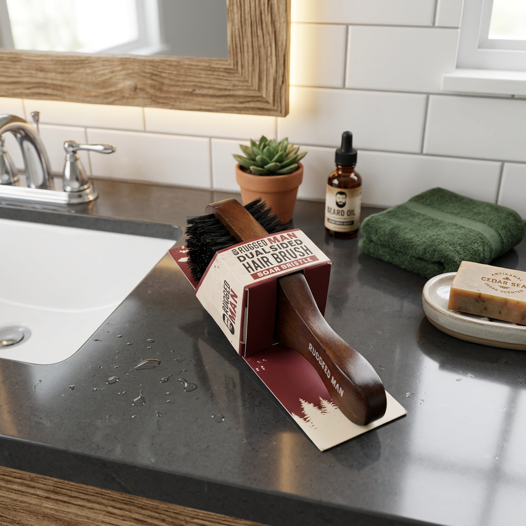 Rugged Man Dual Sided Hair Brush (Boar Bristle)