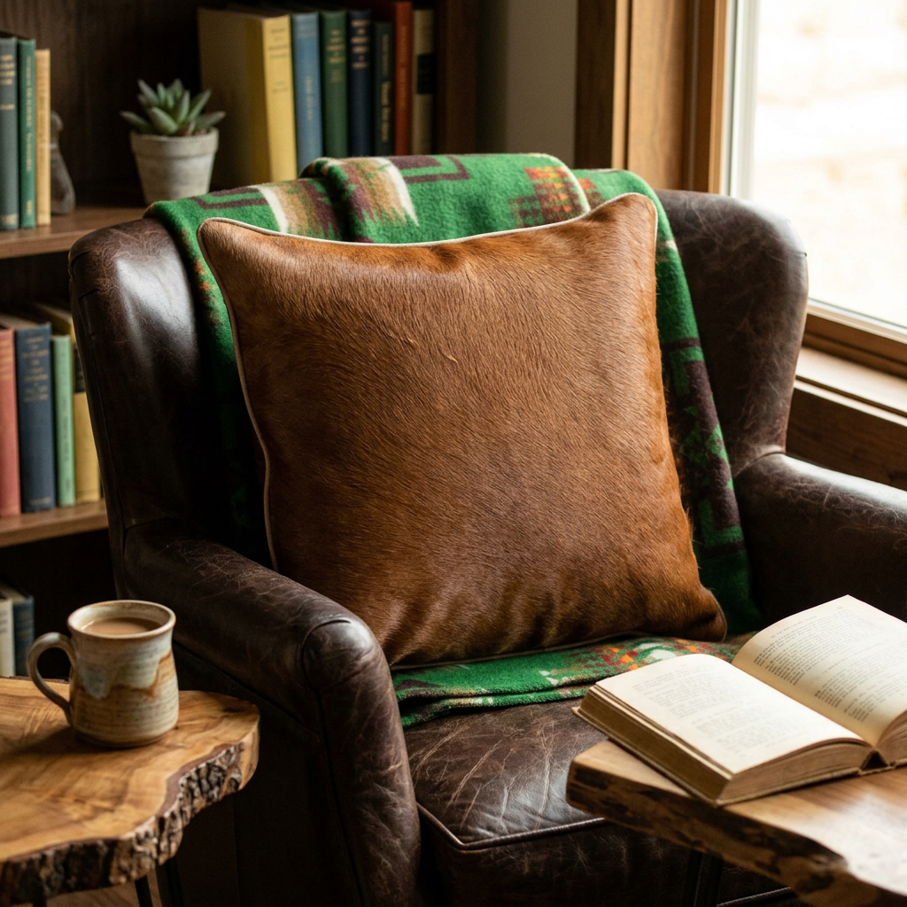 cowhide pillow 