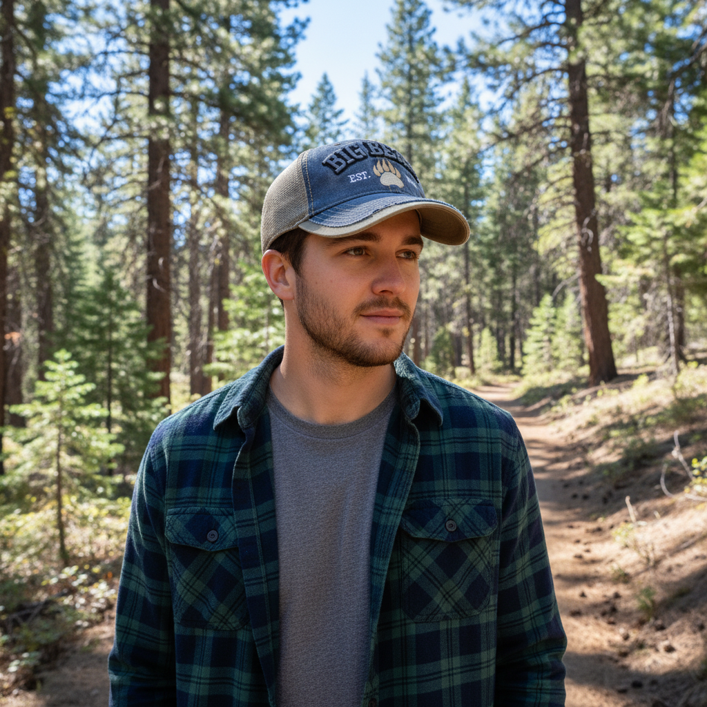 Big Bear California Two Tone Adjustable Velcro Souvenir Hat