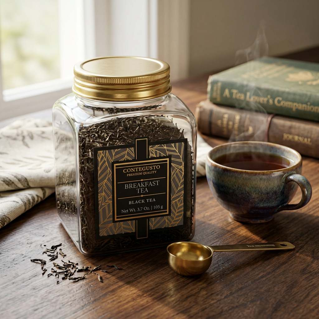 Tea jar with Contegusto Breakfast Tea