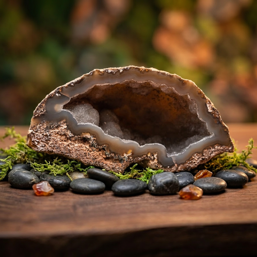 Striking Blue Agate Druzy Geode