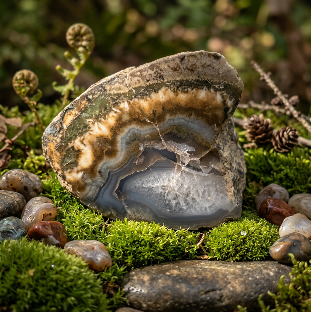 Amazing Banded Agate Geode Stone