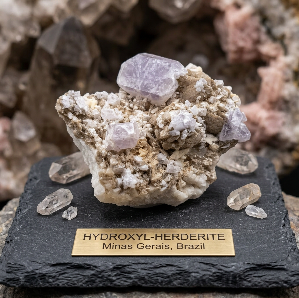 Rare Brazilian Hydroxyl Herderite Phosphate Minas Gerais