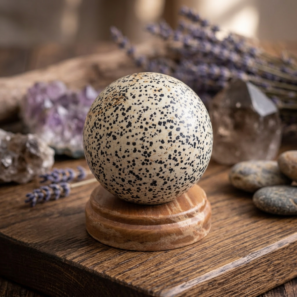 Genuine Polished Dalmatian Jasper Sphere
