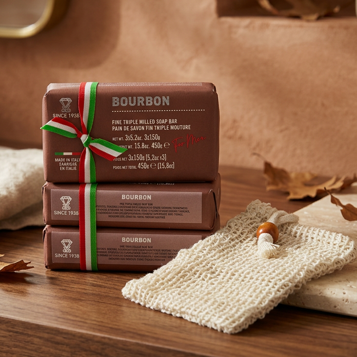 Zeni Bourbon Fine Triple Milled Soap Bar Set of 3