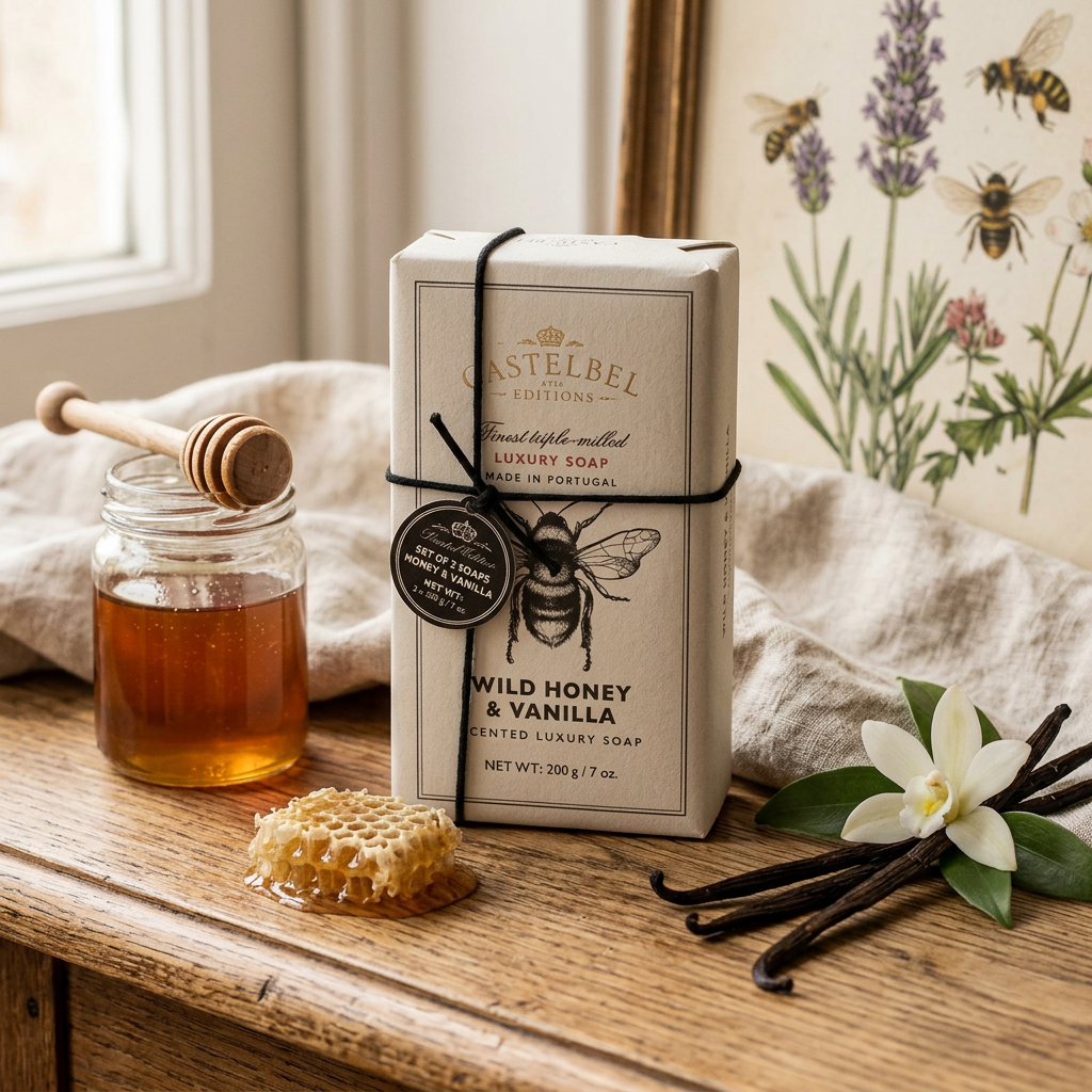 Castelbel Limited Edition Set of 2 Soaps Wild Honey & Vanilla Scented Luxury Soap