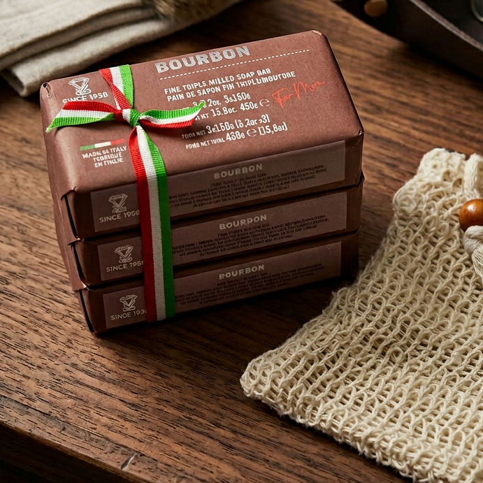 Zeni Bourbon Fine Triple Milled Soap Bar Set of 3