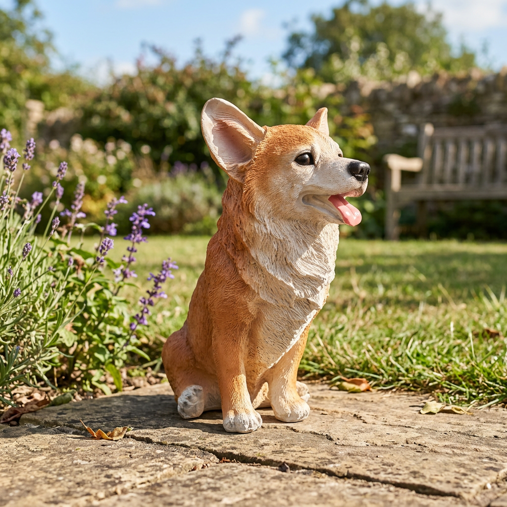 Decorative Resin Welsh Corgi Statue