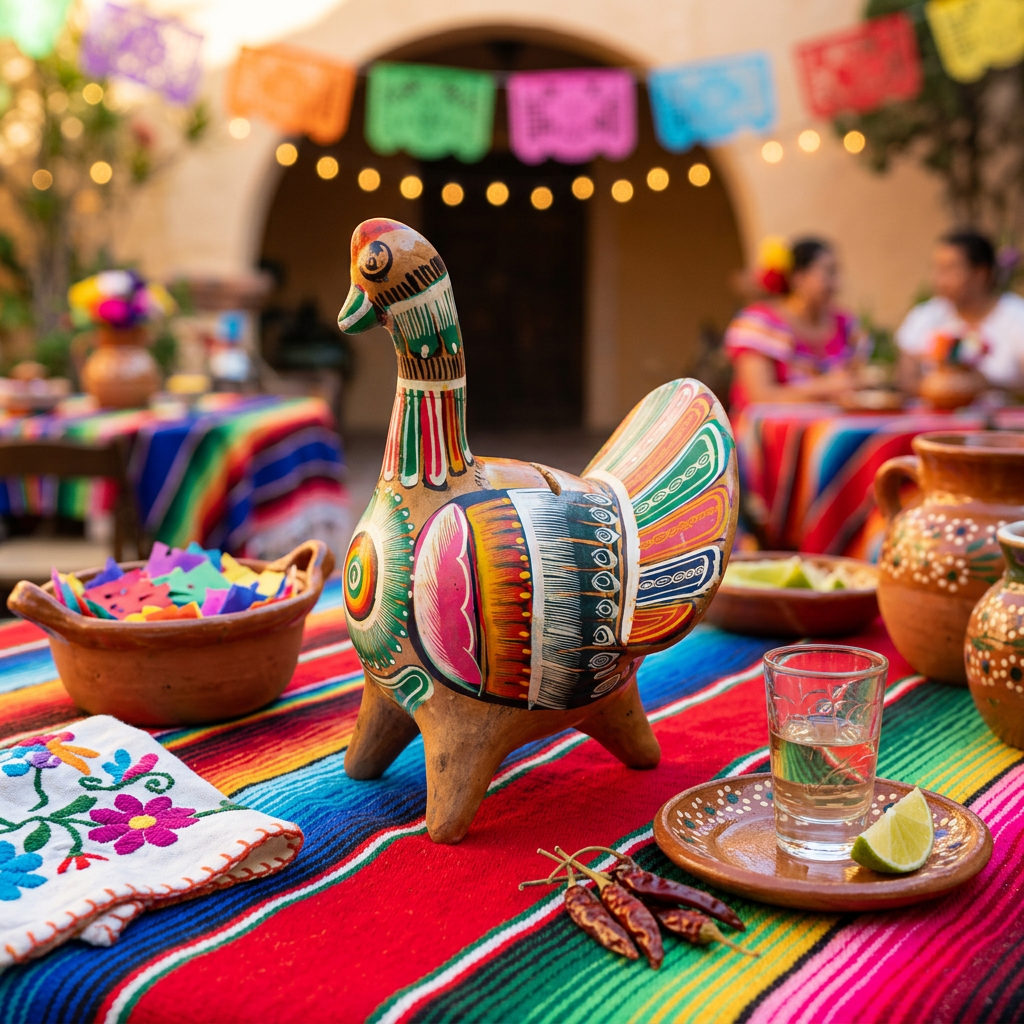 Tonala Terracotta Hand Painted Turkey