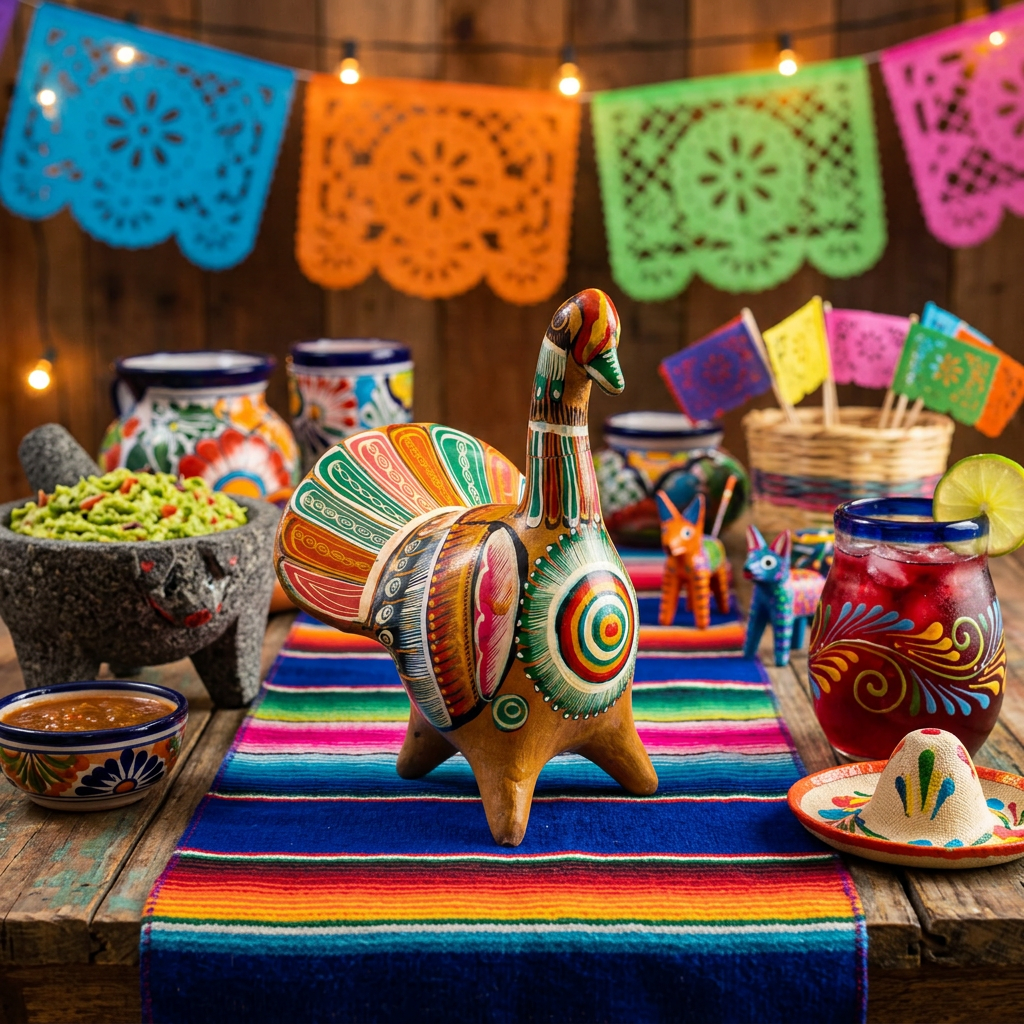 Tonala Terracotta Hand Painted Turkey