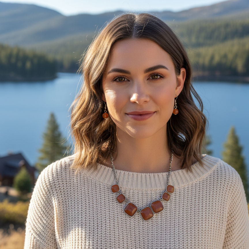 Aura Allure Paparazzi Accessory Necklace And Earring Set
