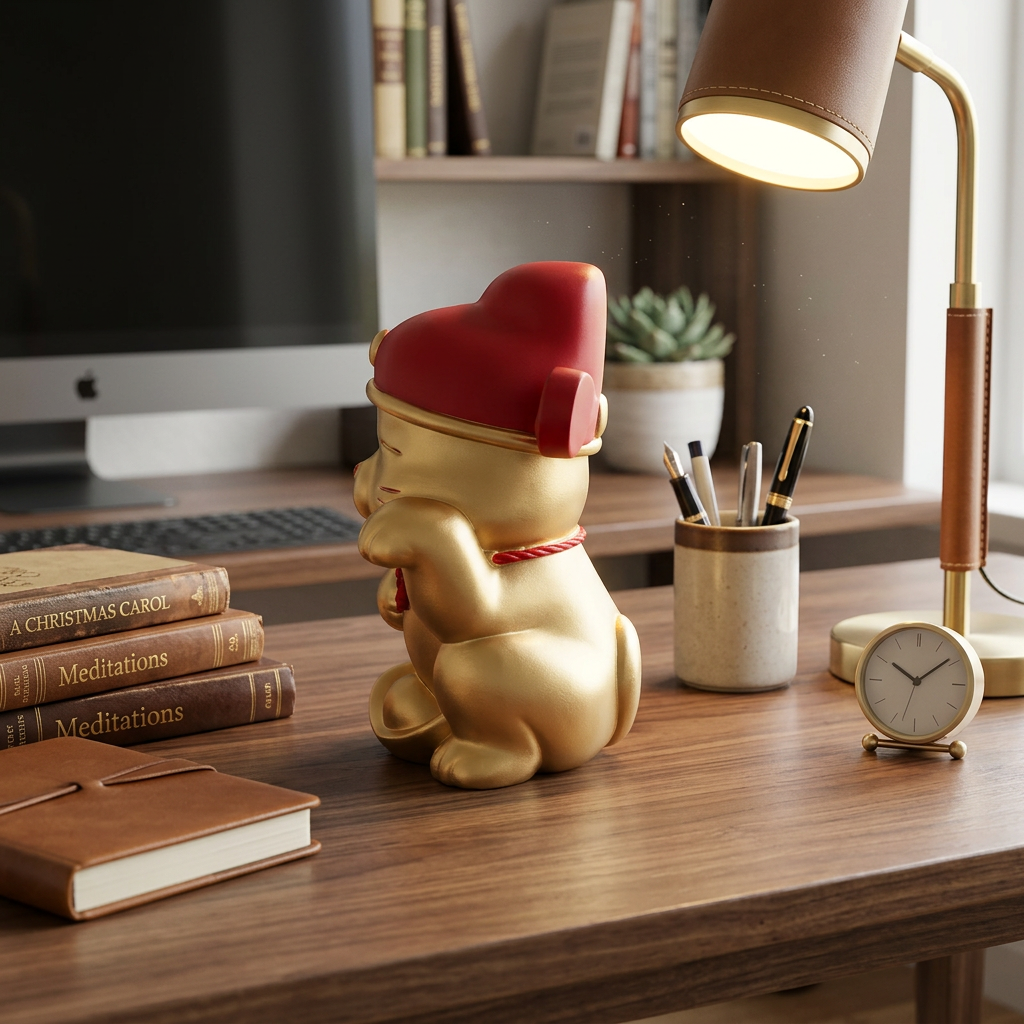 Japanese-inspired "Maneki-neko" (Lucky Cat) Figurine