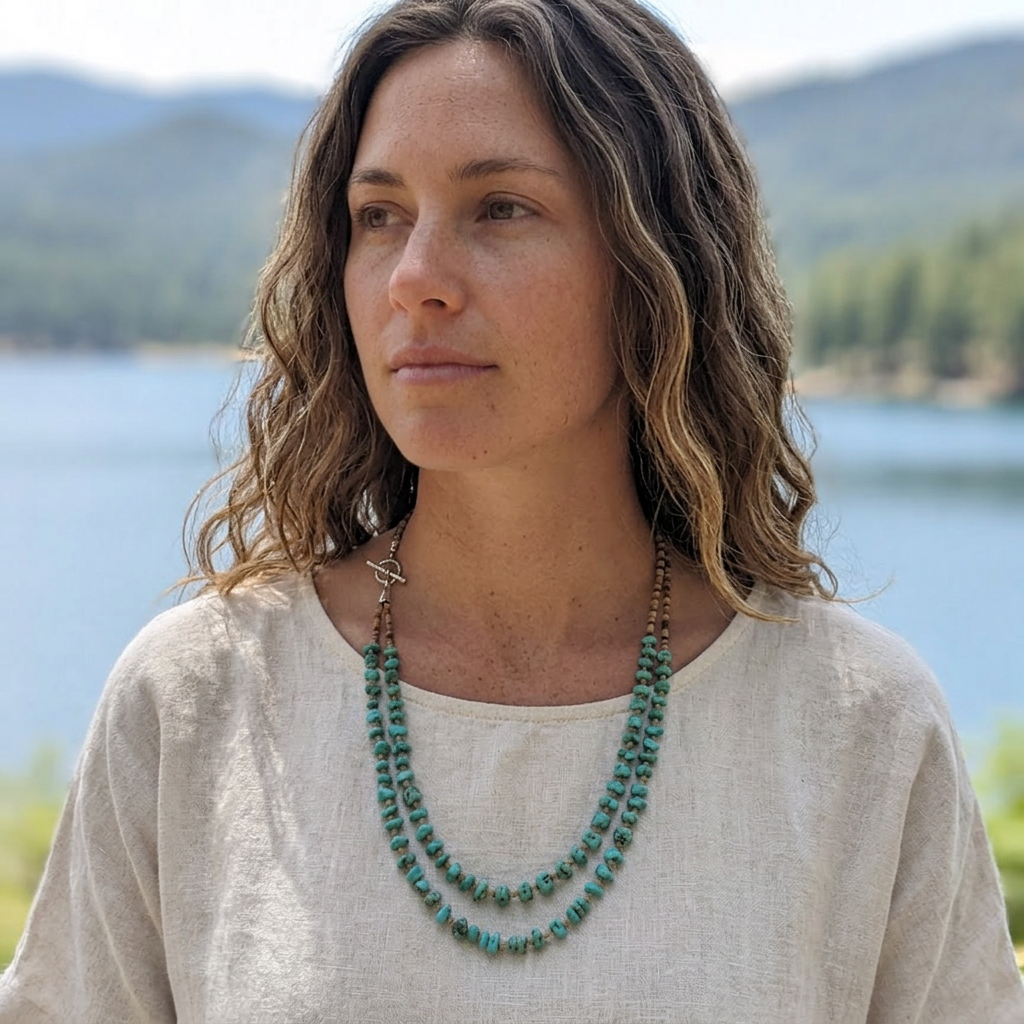 Gorgeous Multi-strand Turquoise Nugget Necklace