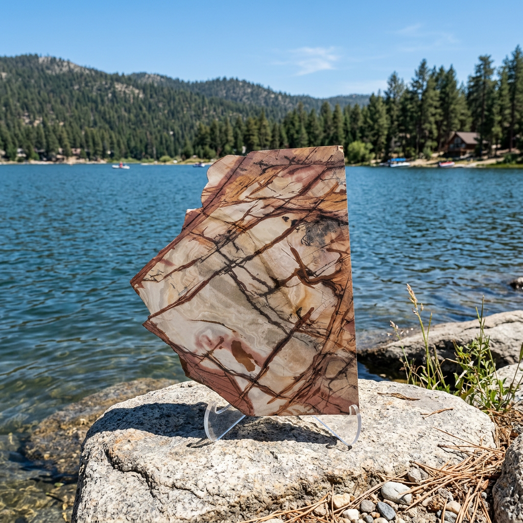 Polished Picasso Jasper Slab (Cracked)