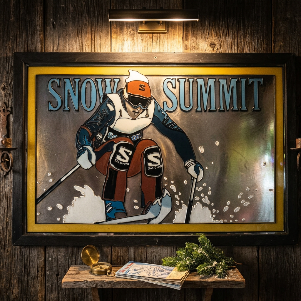 One Of a Kind Vintage 70s Original Big Bear Lake Snow Summit Artwork