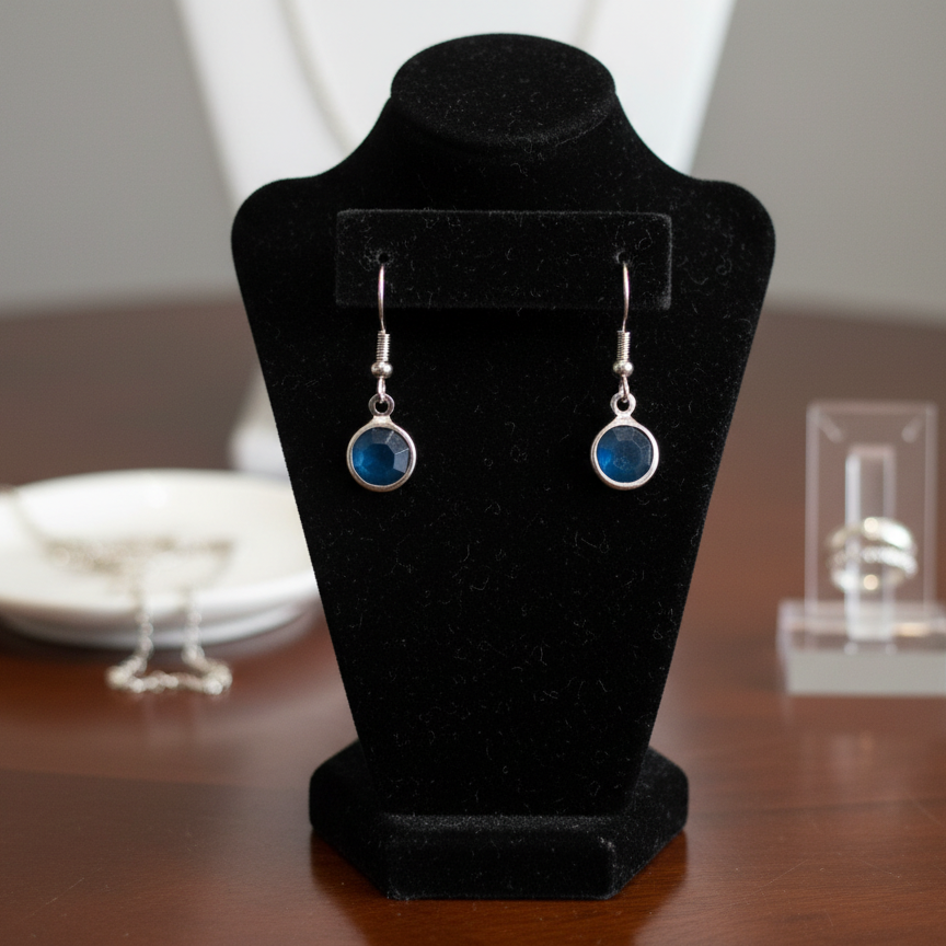 Paparazzi Blue Rhinestone Dangle Earrings