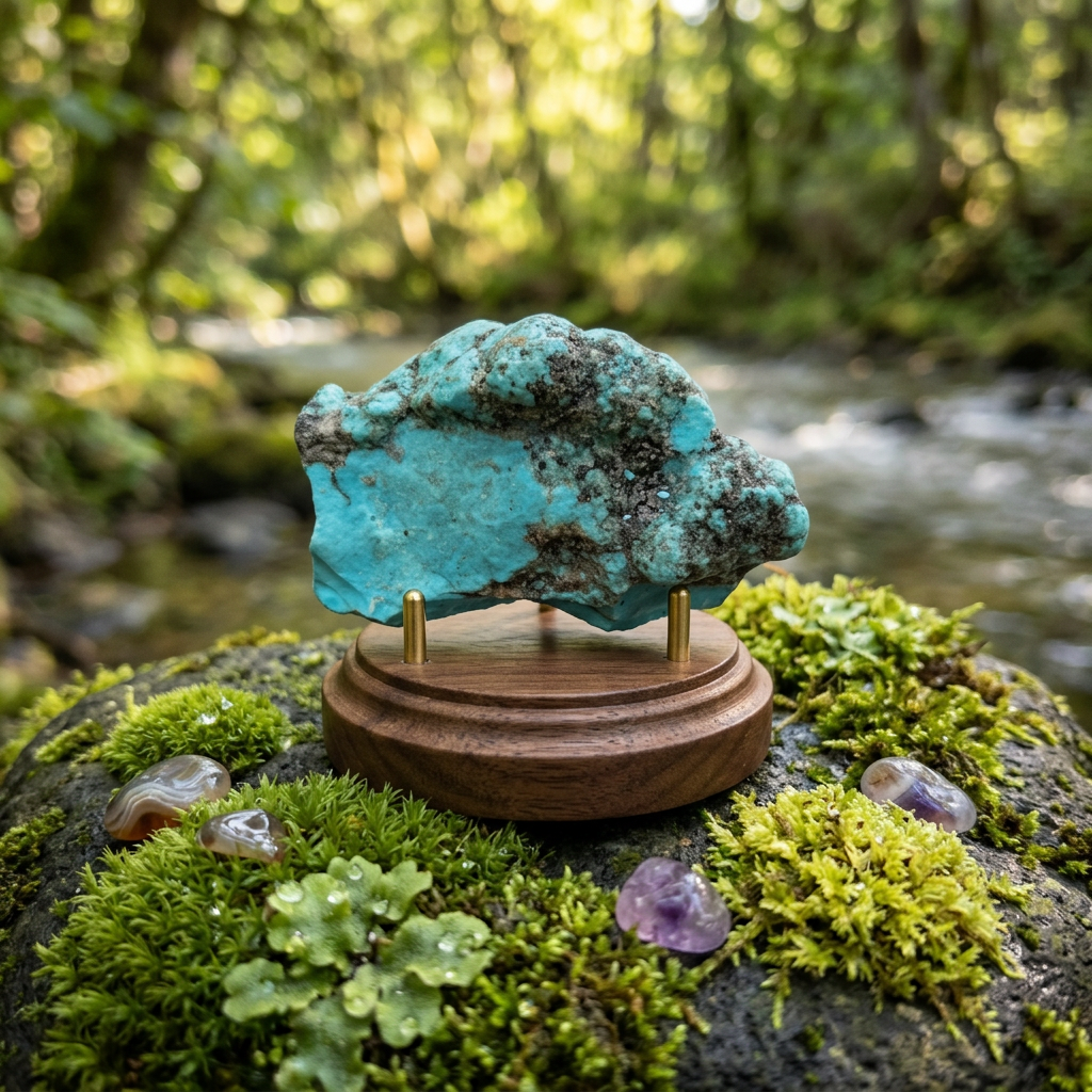 Raw Turquoise With Pyrite In Dark Matrix Gemstone