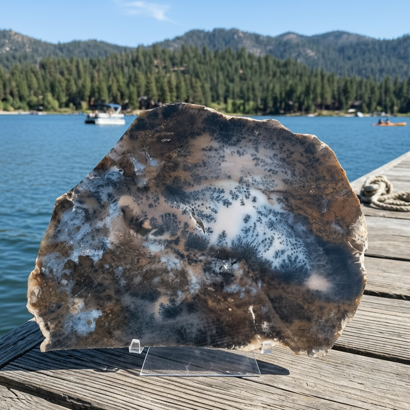 Polished Moss Agate Slab