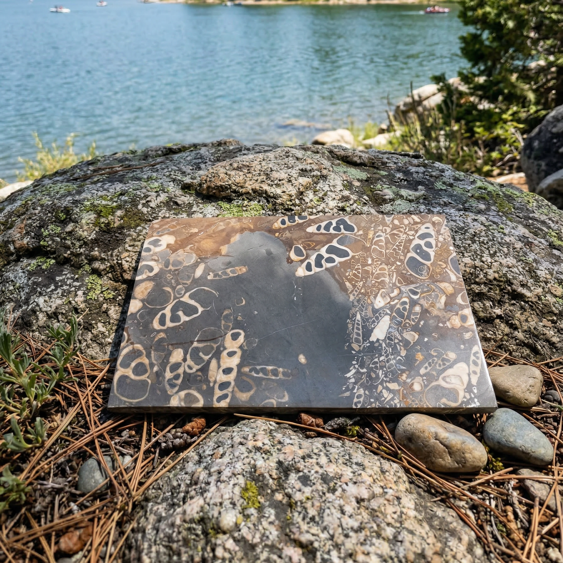 Large Elimia Tenera Agate Slab