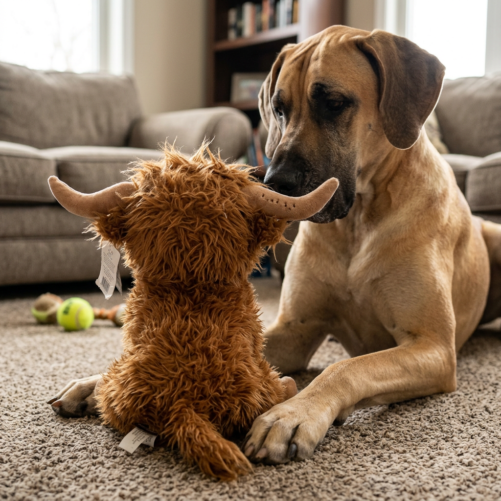 Highland Cow Soft Plush Squeaker Dog Toy