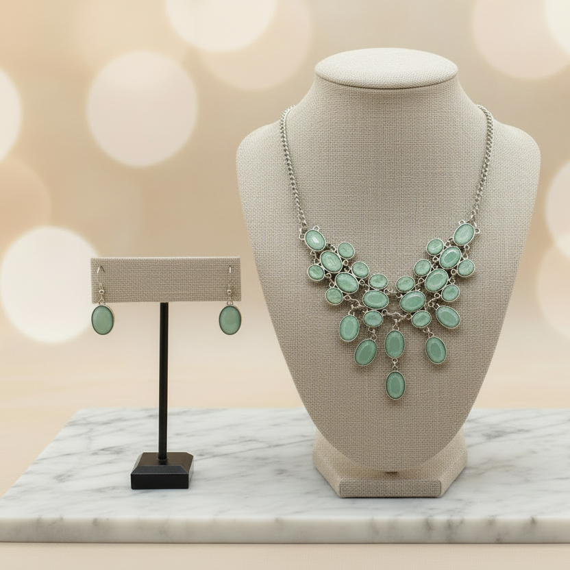 Serene Gleam style Paparazzi Accessory Necklace And Earing Set