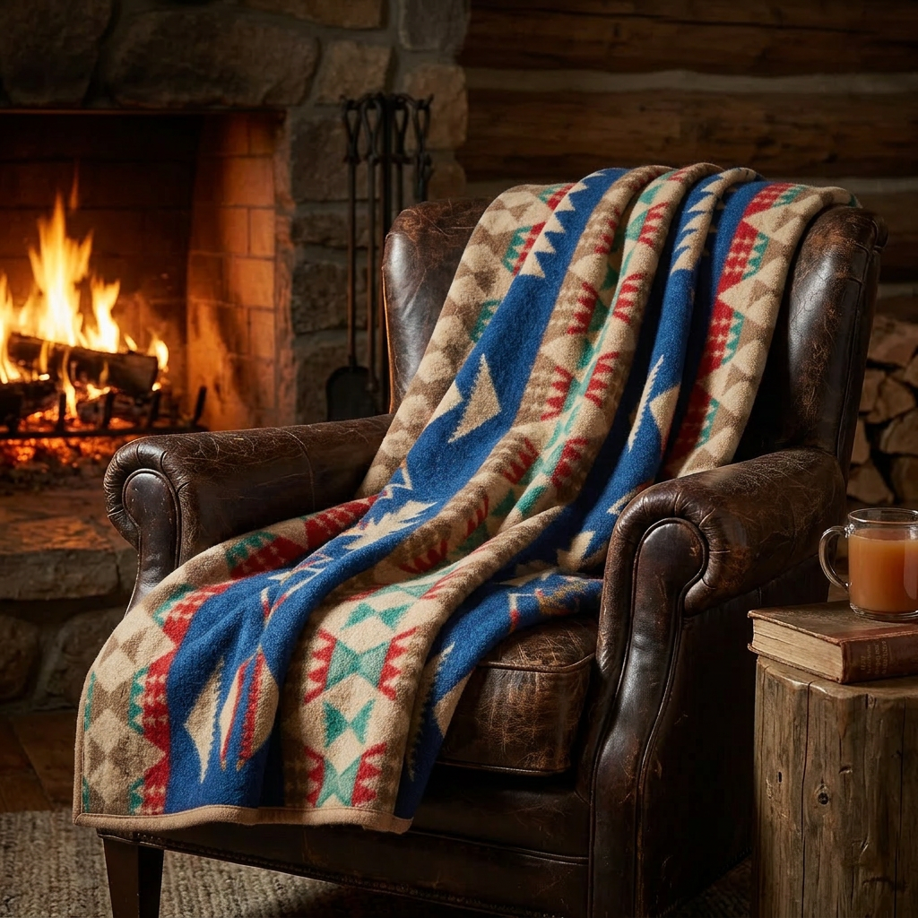 Beautiful Western Weave Great American Home Pecos Queen Throw Blanket 60” x 80”