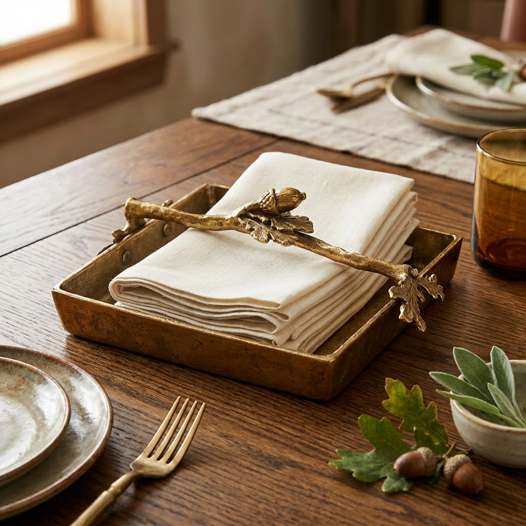 Metal Acorn Napkin Holder