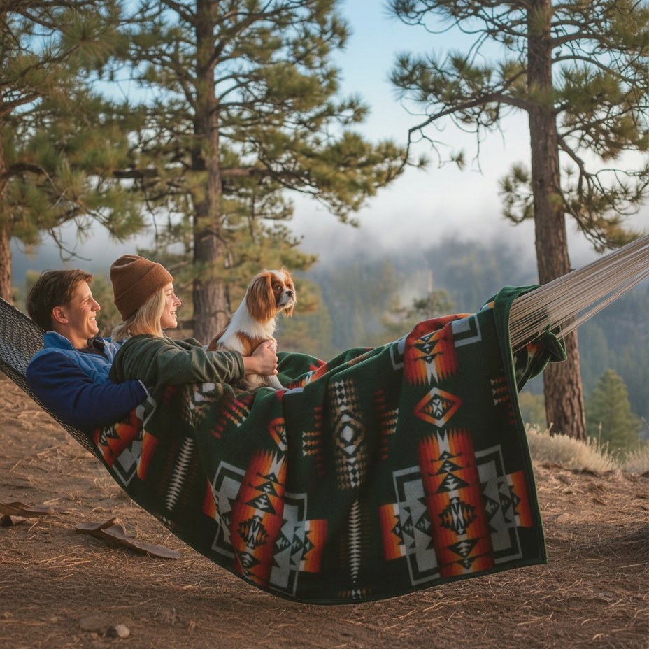 Pendleton Beaver State Green Blankets - 63"x80" Twin Size
