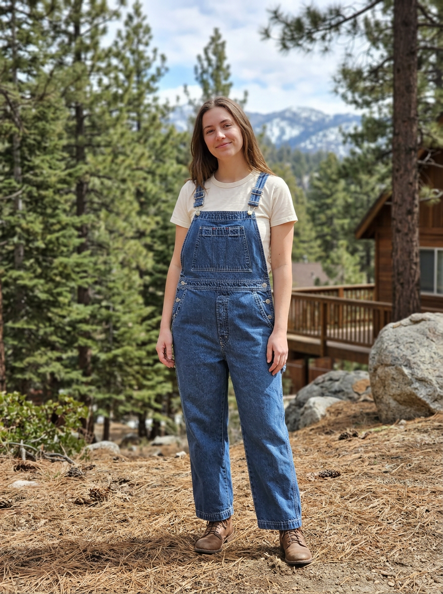 GAP Factory Denim Wide Leg Bib Overalls Size Small