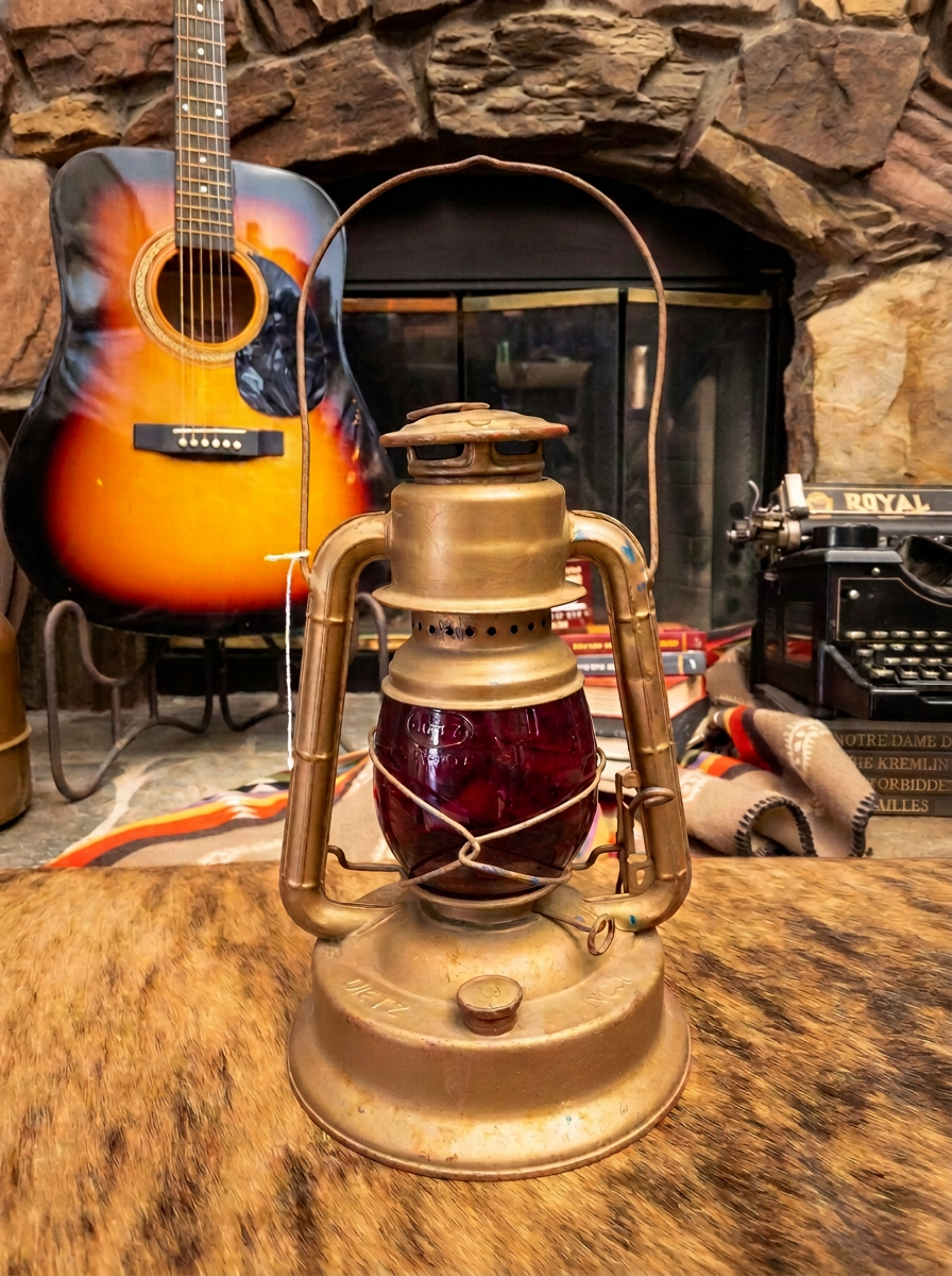 Antique Dietz Little Wizard Vintage Red Globe Lantern