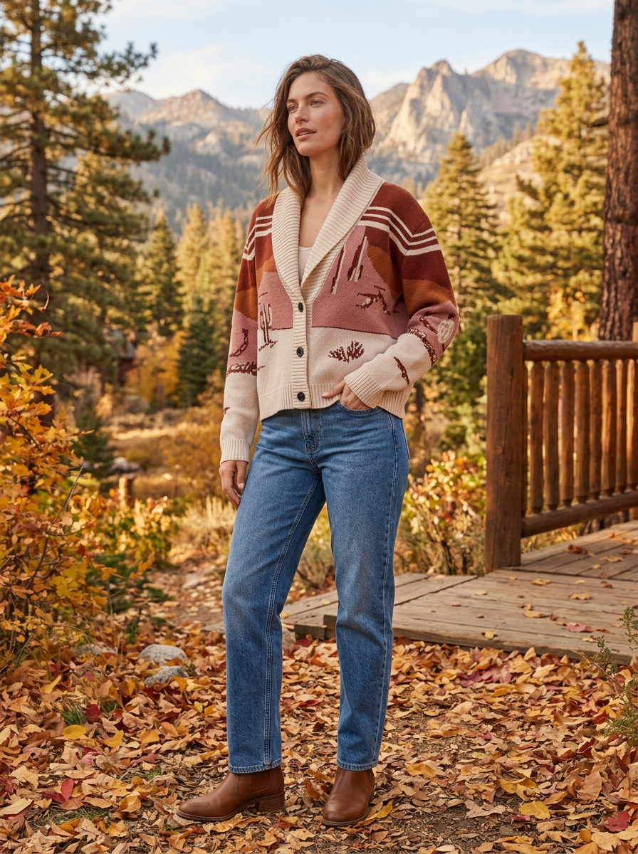 Pendleton Western Scenic Cotton Cardigan
