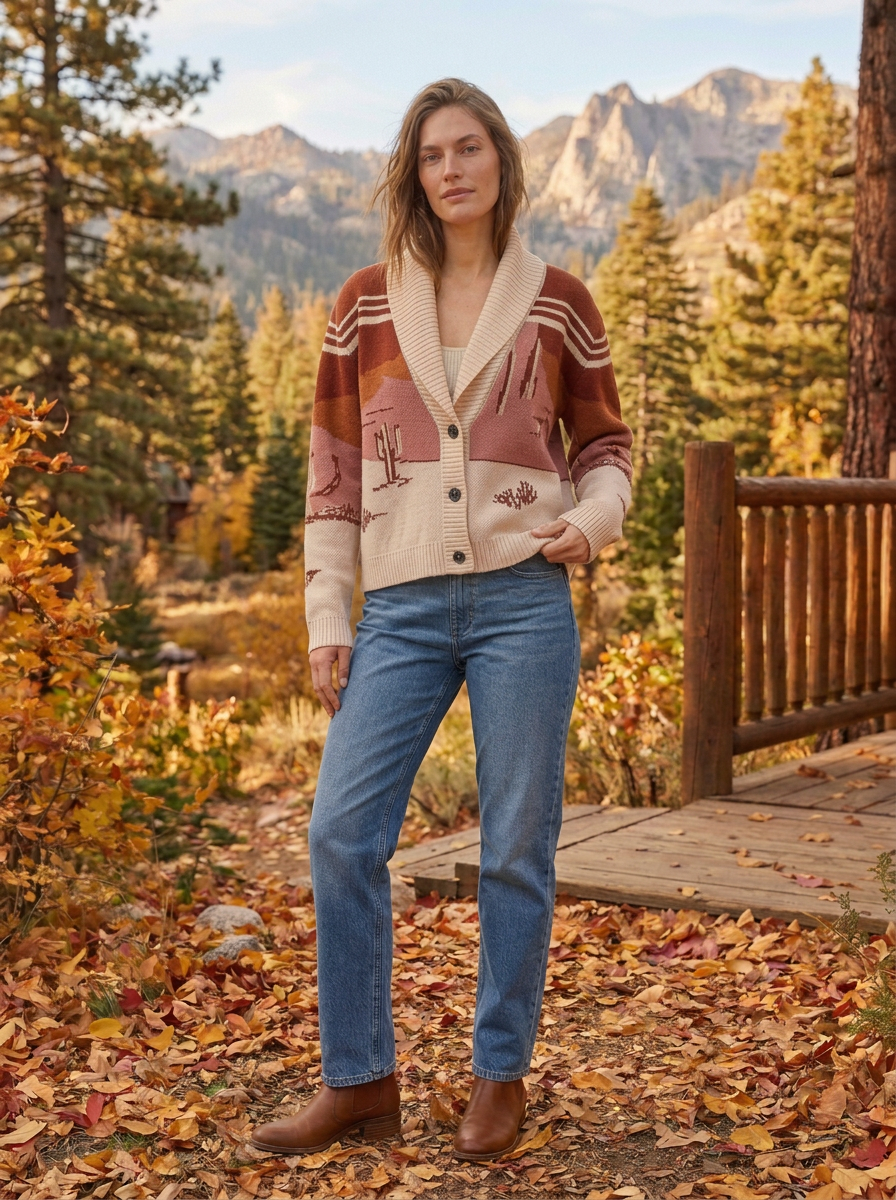 Pendleton Western Scenic Cotton Cardigan