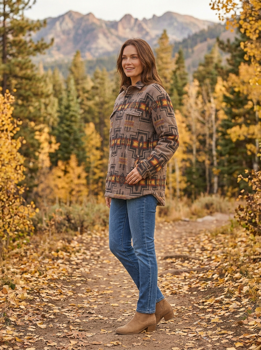 Pendleton Sherpa-Lined Aztec Button-Up Jacket