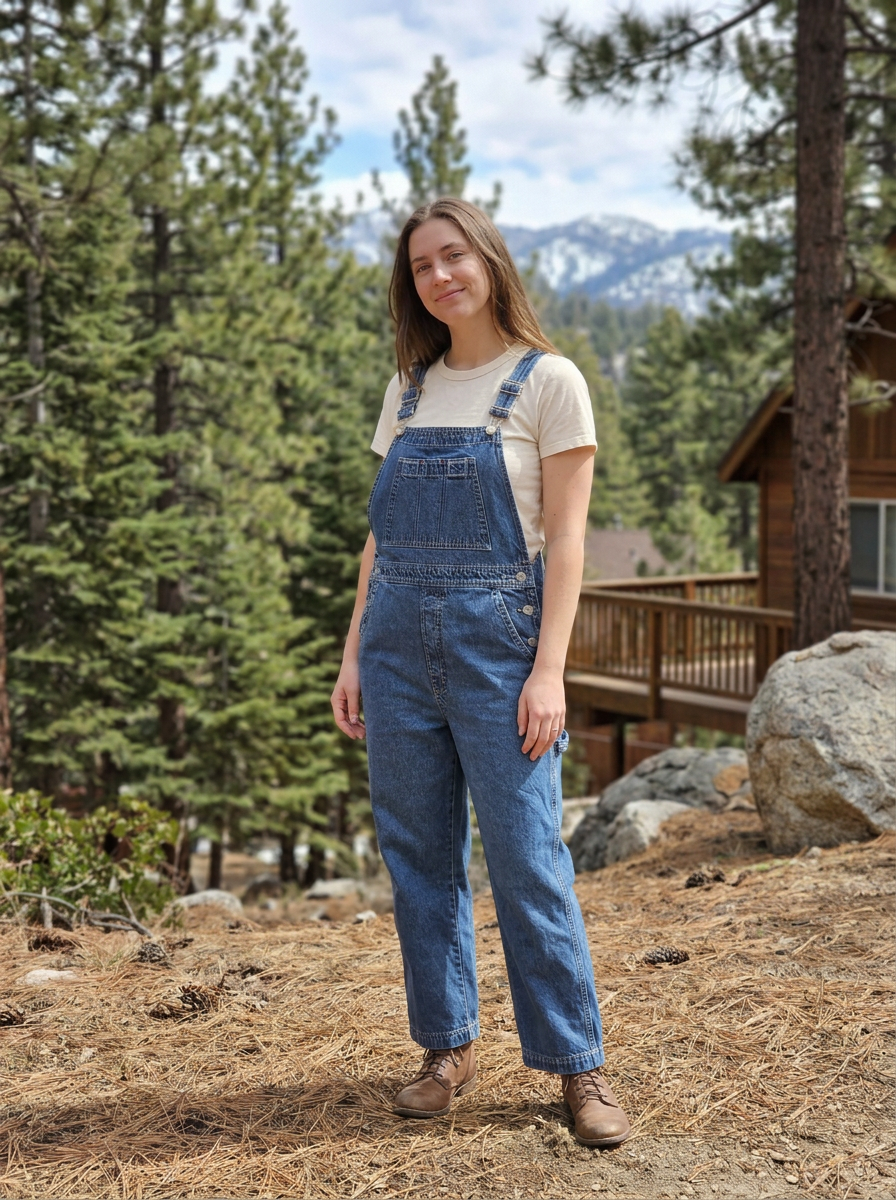 GAP Factory Denim Wide Leg Bib Overalls Size Small