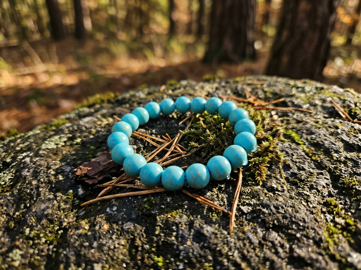 Turquoise Blue Stretch Bead Bracelet