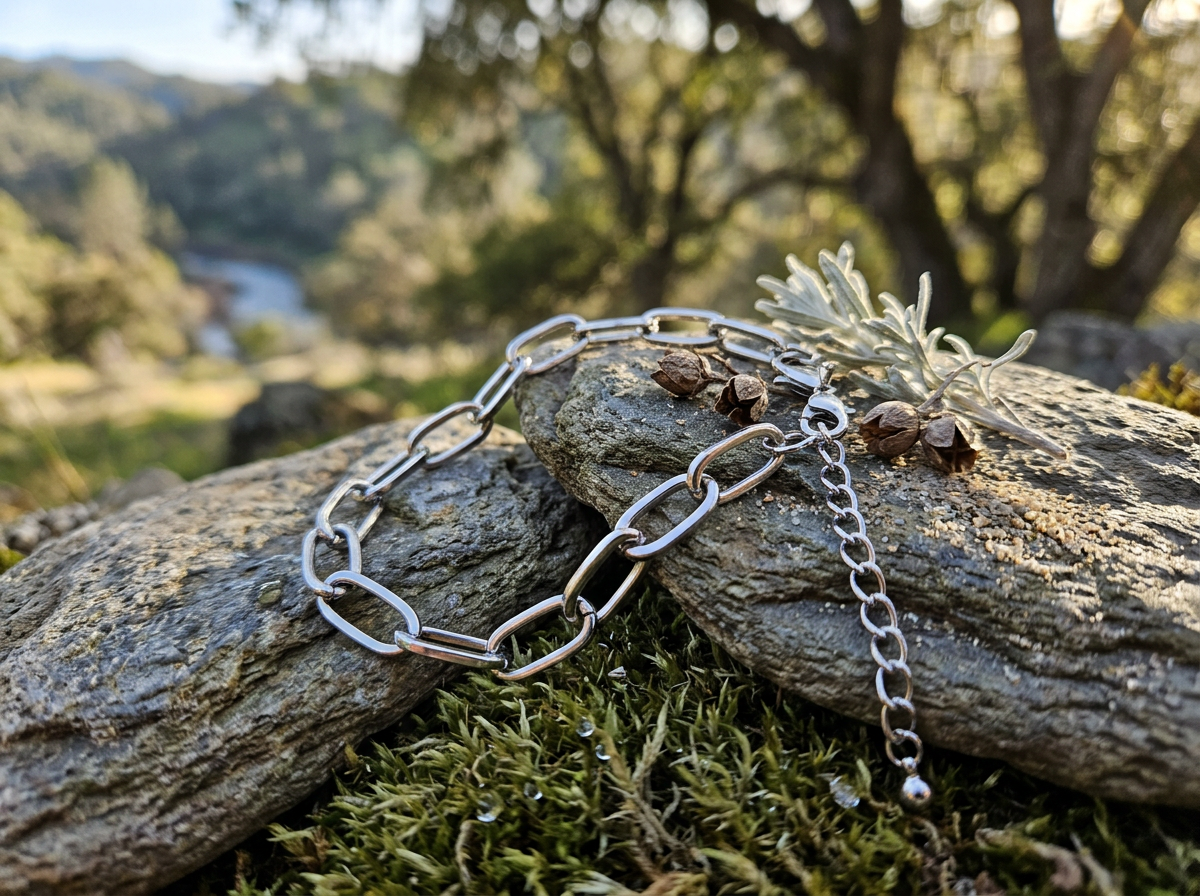 Silver-Tone Minimalist Paperclip Chain Bracelet