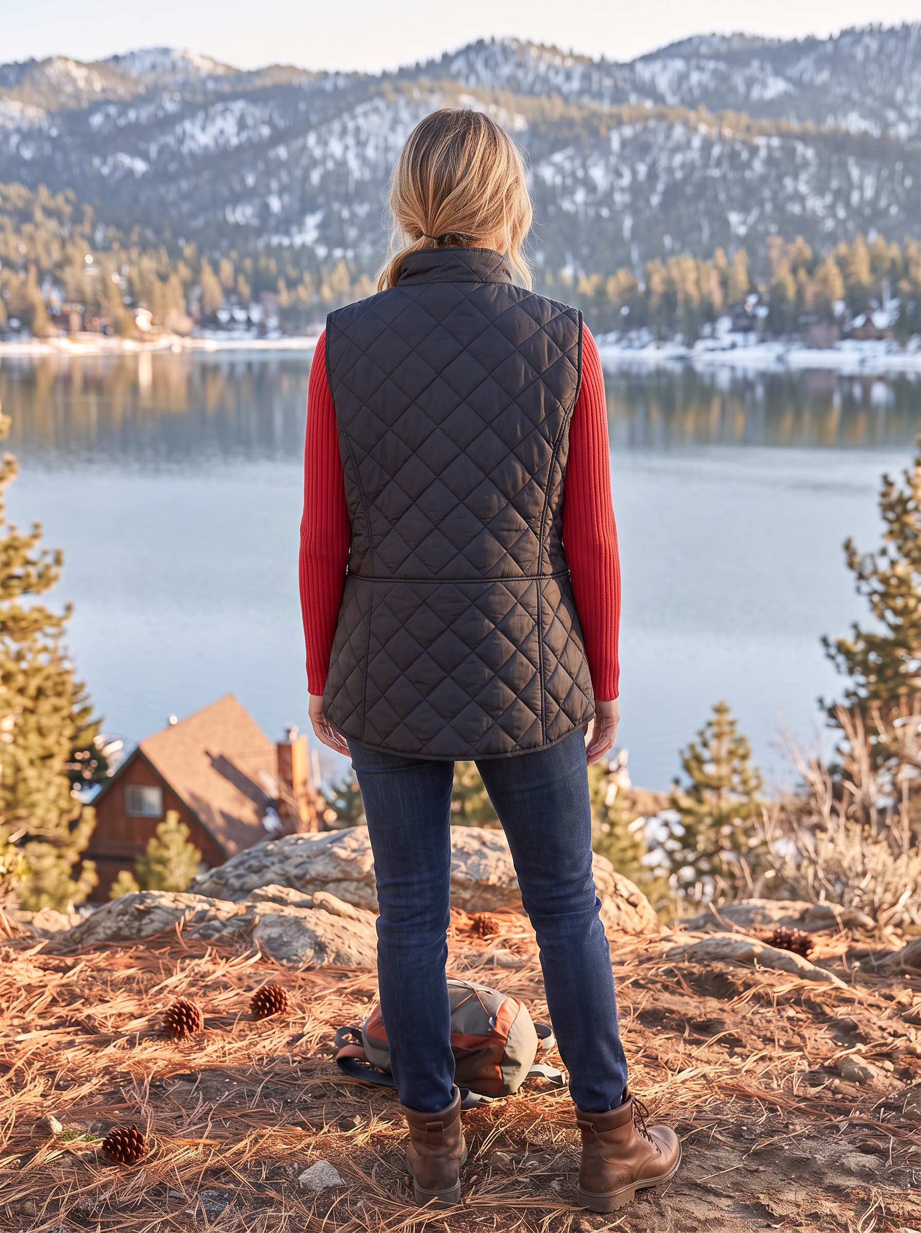 Kim Rogers Women's Black Quilted Vest